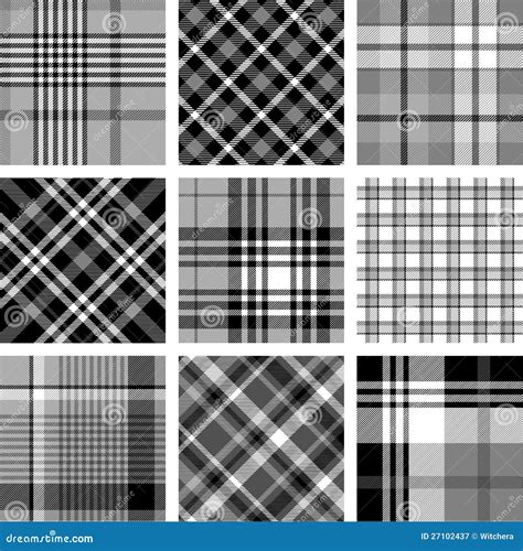 Black And White Plaid Patterns Stock Illustration Illustration Of