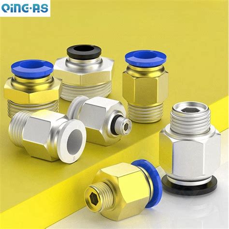 Pc Pneumatic Fitting Push Fit Hose Tube Connector Fittings Male Thread