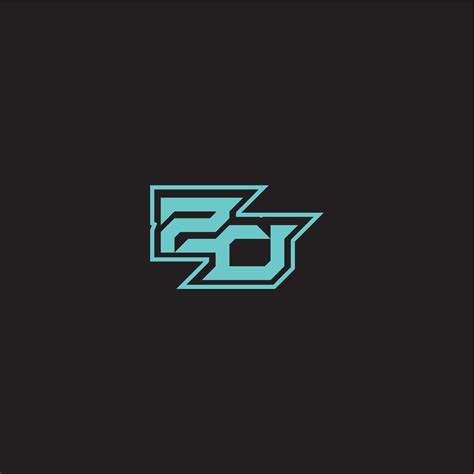 Zo Letter Sporty And Bold Concept Blue Esport Dynamic Gaming Monogram