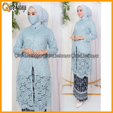 Jual Set Kebaya Tunik Kancing Seribu Kebaya Brukat Kancing Depan Stelan