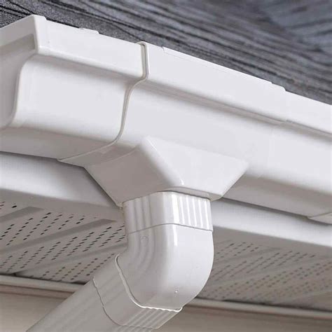 5 In White Vinyl K Style Gutter End With 2 In X 3 In Drop Outlet