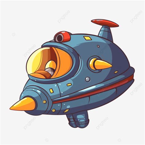 Nave Espacial Clipart Car Cter Nave Espacial Dibujos Animados Vector