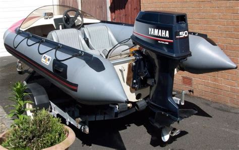 Avon Searider 4m Rib Yamaha 50hp Outboard Galvanised Road Trailer