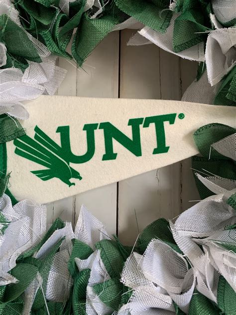 University Of North Texas Wreath Fringe Ribbon Pennant Etsy