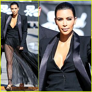 Kim Kardashian Wears A Totally See Through Skirt For Kimmel Khloe