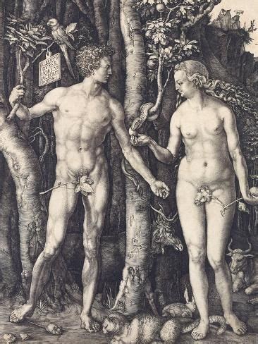 The Fall Of Man By Albrecht Durer 1504 B W Engraving Giclee Print