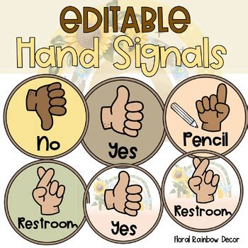 Multicultural Hand Signal Posters Classroom Management Tpt