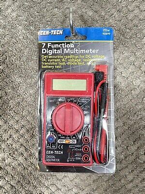 Cen Tech 7 Function Digital Multimeter 90899 Battery Tester Voltage EBay