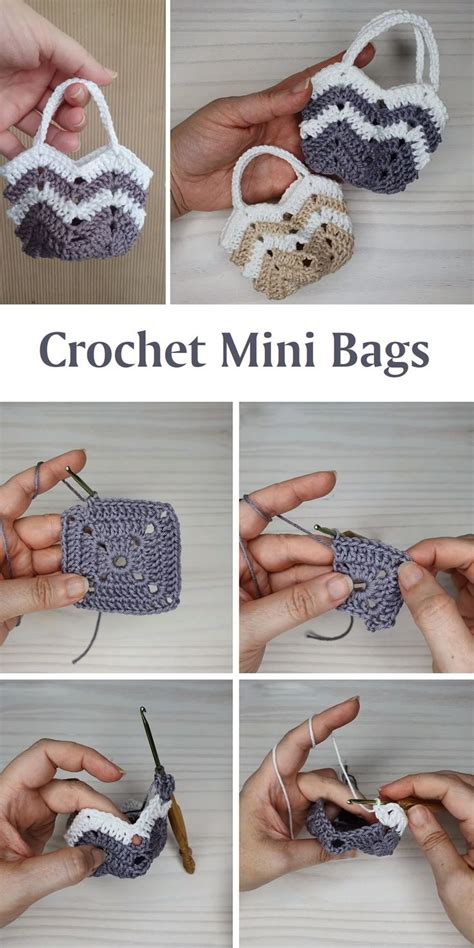 Crochet Mini Bags Tutorials More Crochet Mini Bag Crochet Purse