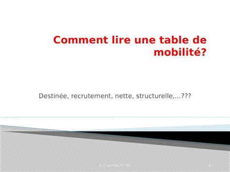 PPTX Comment lire une table de mobilité DOKUMEN TIPS