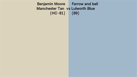 Benjamin Moore Manchester Tan Hc 81 Vs Farrow And Ball Lulworth Blue