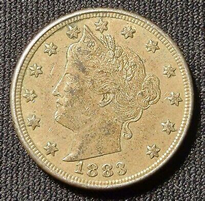 1883 No Cents Liberty V Nickel 5c Raw Ungraded Coin XF EBay