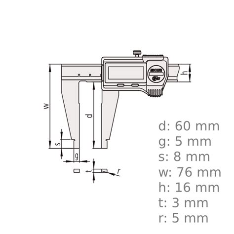 Mitutoyo Mm Digital Abs Caliper Nib Style Jaws Ip