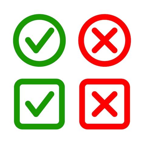 Premium Vector Check Mark And Cross Button Vector