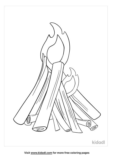 Free Campfire Coloring Page Coloring Page Printables Kidadl