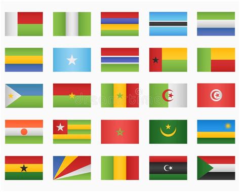 Set Of African Countries Flags Stock Vector Illustration Of Angola