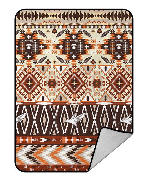 Eczjnt Colorful Aztec Geometric Tribal Pattern Throw Blanket Fleece