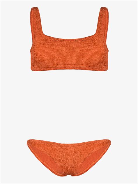 Hunza G Xandra Crinkle Bikini Orange Editorialist