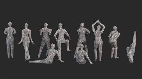 Cartoon Low Poly Naked Women D Model Ds C D Obj Max Fbx