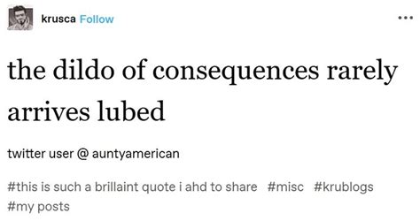 The Dildo Of Consequences Rarely Arrives Lubed Know Your Meme