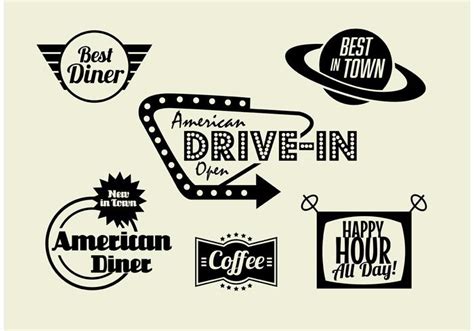 50s Diner, Coffee, and Fast Food Pack 84783 Vector Art at Vecteezy