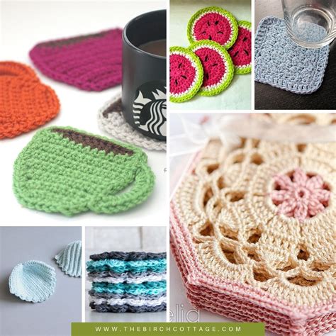 14 Free Crochet Patterns For Crocheted Coasters The Birch Cottage