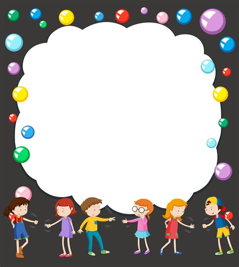 Border template with kids in background 297690 Vector Art at Vecteezy