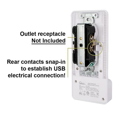 Wall Plate W Dual Usb Charging White Etl Quest Technology International