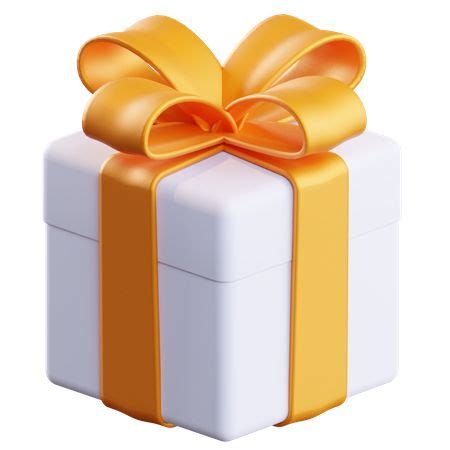 A White Gift Box With An Orange Bow