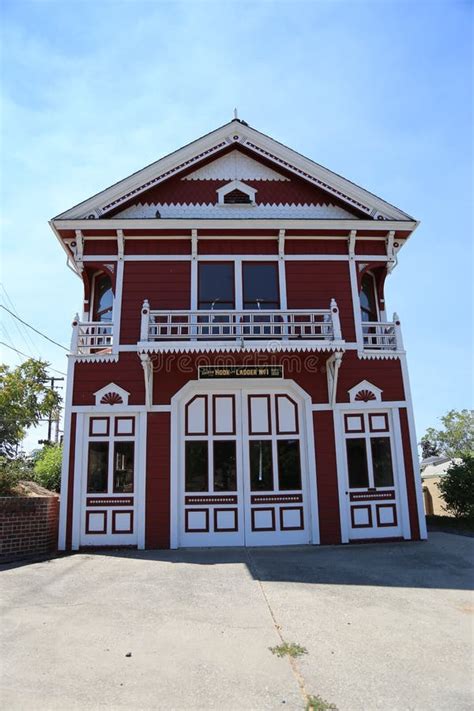 Historic Red And White Wood Firehouse Editorial Photography Image Of