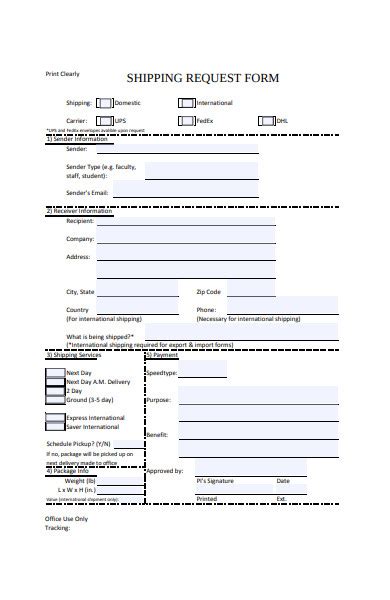 Free 37 Shipping Forms In Pdf Ms Word Xls