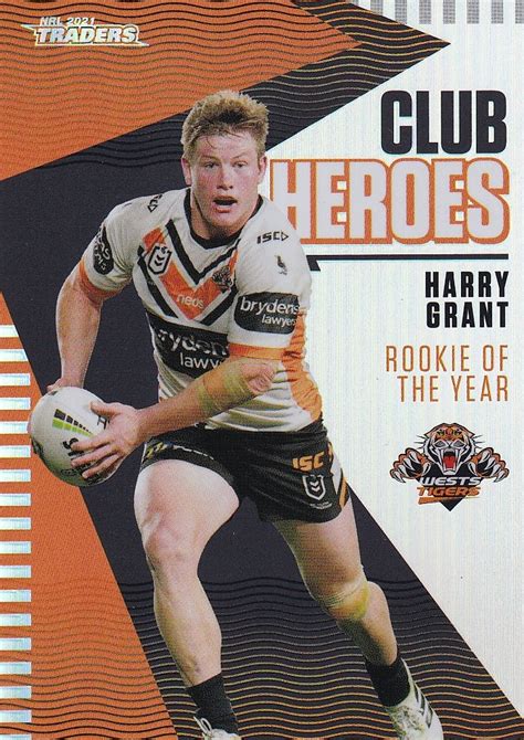 2021 Nrl Traders Club Hero Ch32 Harry Grant Wests Tigers Gold Coast