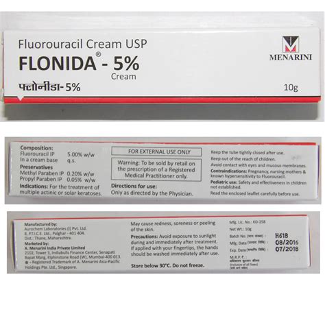 Flonida Cream 5 1 Generic Fluorouracil Only 7 50