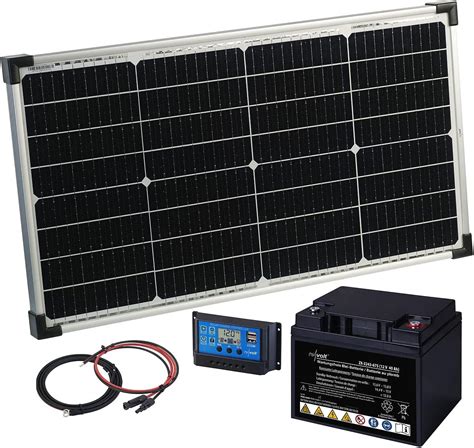 Revolt Solarpanel 12 V 60 Watt Solarpanel Mit PWM Laderegler Und Blei