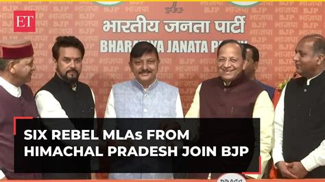 Himachal Politics Another Jolt To Congress Six Rebel Mlas Join Bjp