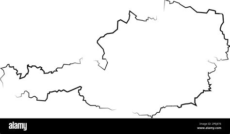 Austria Map Vector Black And White Stock Photos Images Alamy