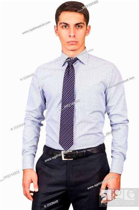 Male model with shirt isolated on white, Stock Photo, Picture And ...