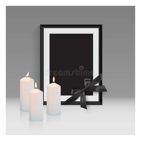 Burning Candle Black Background Mourning Stock Illustrations 279