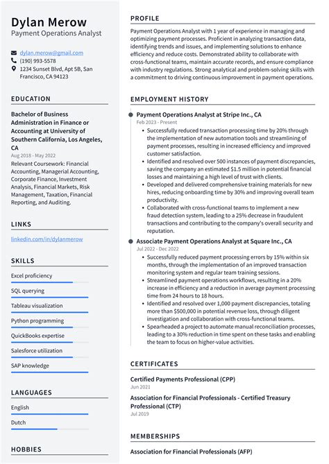 Uber Payment Operations Analyst Resume Examples Resumecat