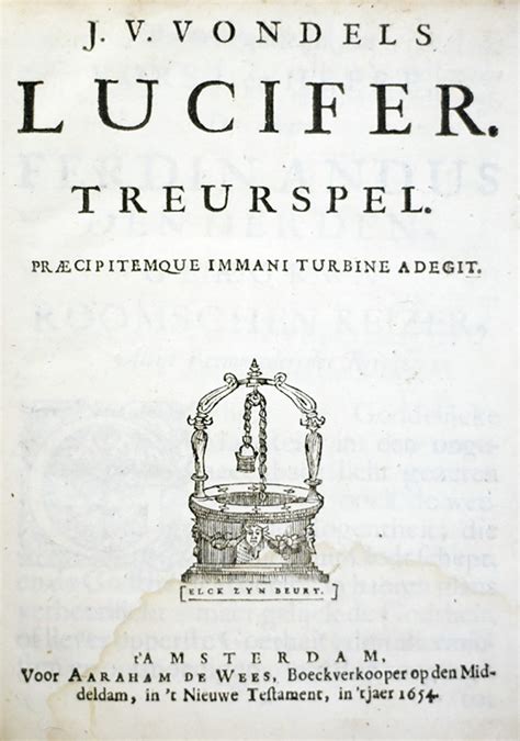 3 Volume Set Of Joost Van Den Vondels Tooneelschilt Lucifer And