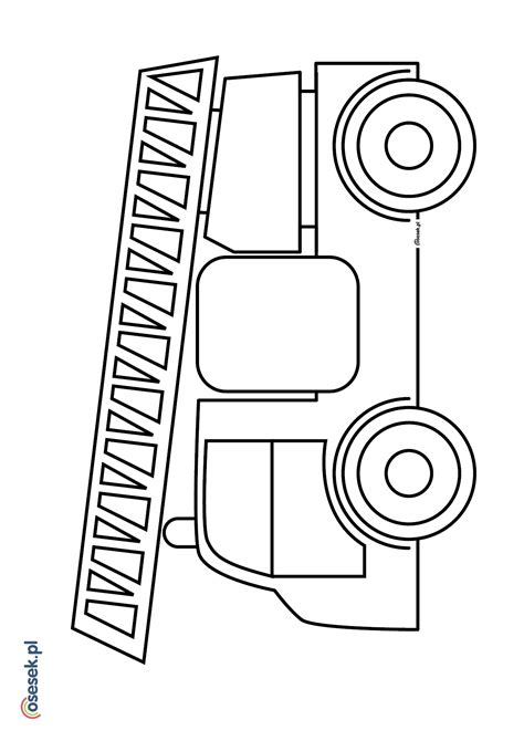Wóz strażacki kolorowanka dla dzieci do druku Osesek pl