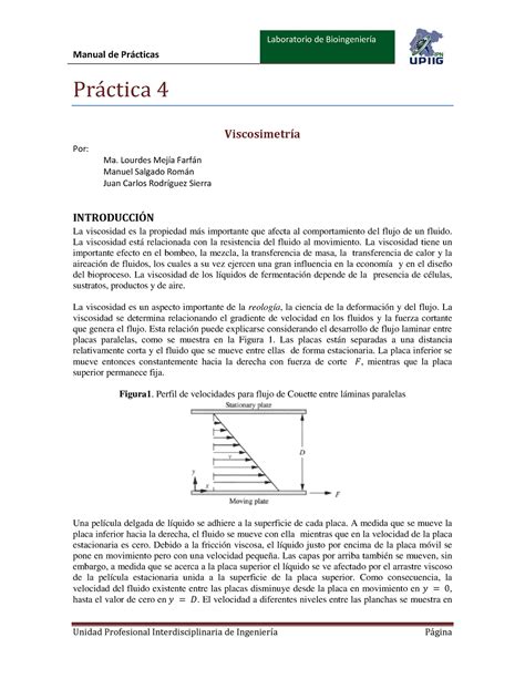 Practica Viscosimetria Manual De Prcticas Prctica Viscosimetr A