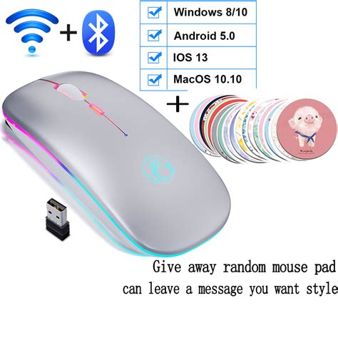wireless mouse bluetooth rgb rechargeable mouse wireless computer