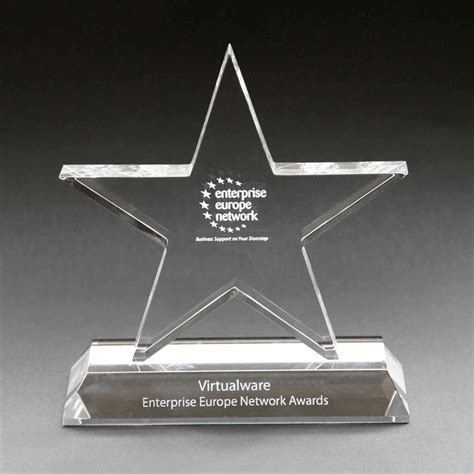 Star Crystal Glass Trophy With 3d Laser Engraving Awards In Glass