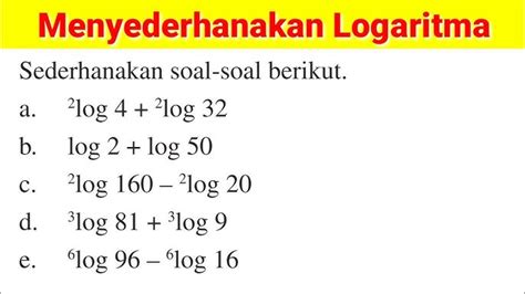 Cara Menghitung Nilai Logaritma Lengkap Dengan Latihan Soal 58 Off