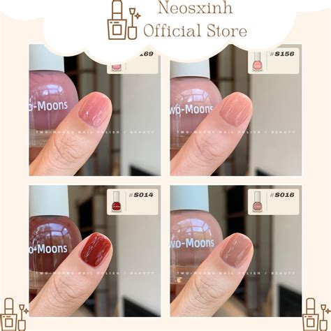 Sơn Móng Tay Two Moons Thạch Hồng Tự Nhiên 10ml Đỏ Cam Nude Neosxinh Nails Shopee Việt Nam