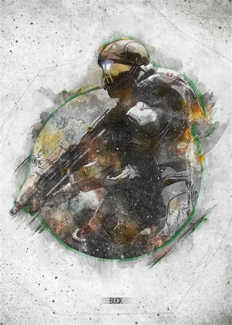 Halo UNSC Navy Spartans Buck Displate Artwork By Artist Pink Monkey