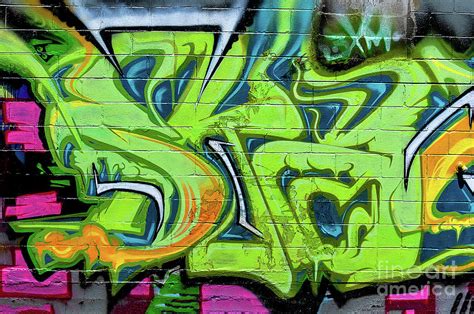 Neon Green Abstract Letters Graffiti Street Art Photograph By Photo