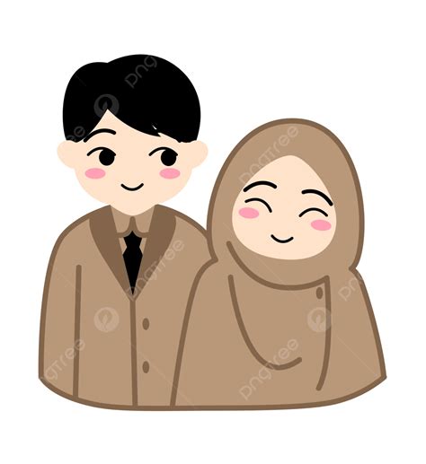 Cute Married Muslim Couple Vector Married Muslim Couple Cute Muslim