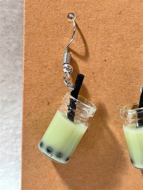 Hypoallergenic Green Boba Earrings Etsy